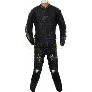 RTX Panther Black 2 Piece Motorcycle Racer Leathers